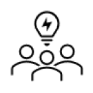 People With a LIght Bulb and a Lightning Bolt Inside It
