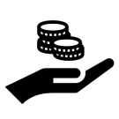 Hand Holding Stacks of Coins