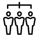 People Standing Together Connected with Lines
