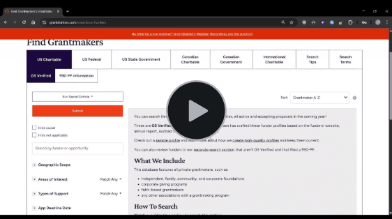 Searching the U.S. Charitable Database